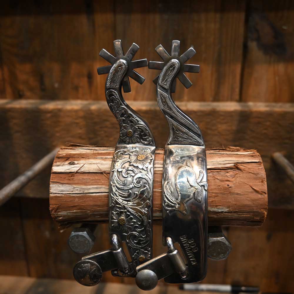 Kamphaus Silver Mounted Jackalope Spurs 8 pt Rowels Questions & Answers