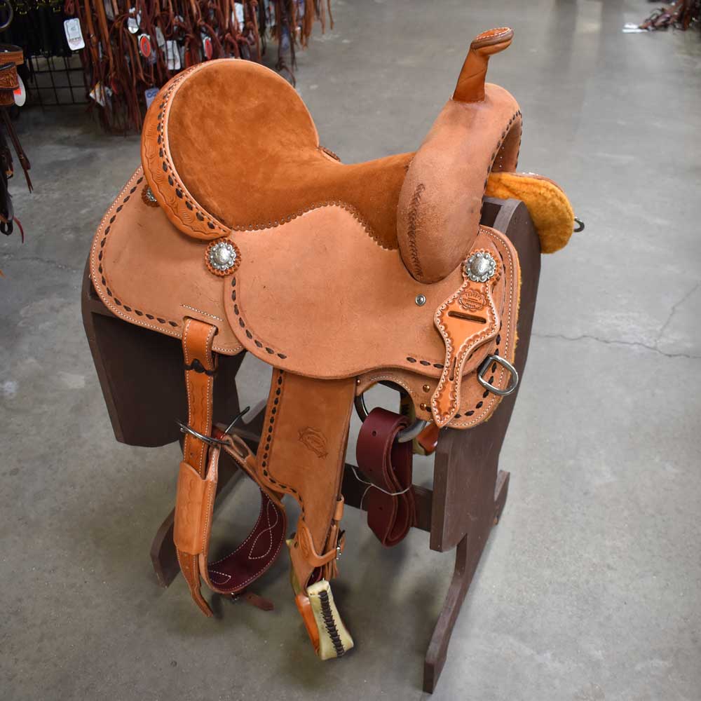 What’s the gullet and bar angles of this 14" Teskey's Barrel Saddle?