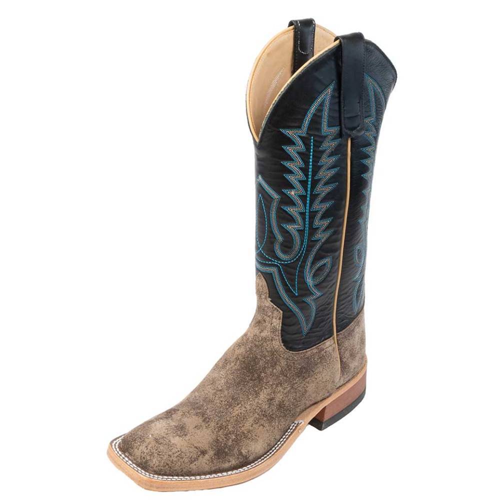 Is the vamp suede or roughout on the Anderson Bean Men's River Rock Boot - Teskey's Exclusive?
