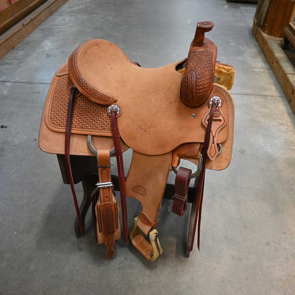 Is part of the skirt on this 15" Teskey's Ranch Cutter Saddle rough out?