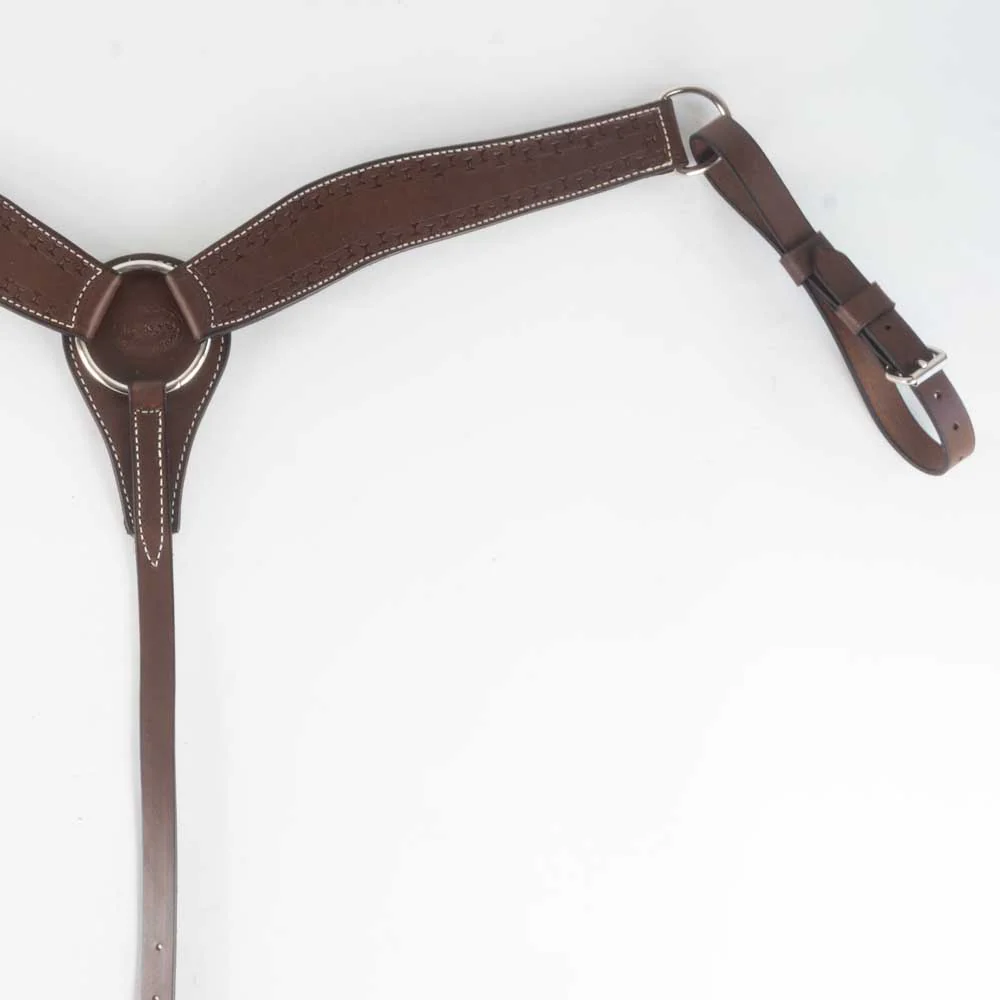 What is the length from center circle to shoulder circle on the Teskey's 2-1/2" Slick Out Breast Collar w/Running W Border?