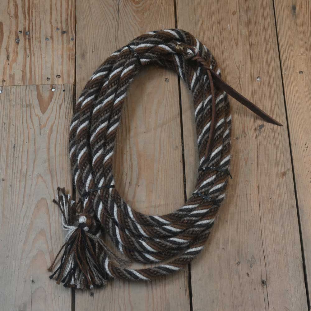 What material are the T3 Weavers Handmade 22' Mecate Reins and what is the dimension?