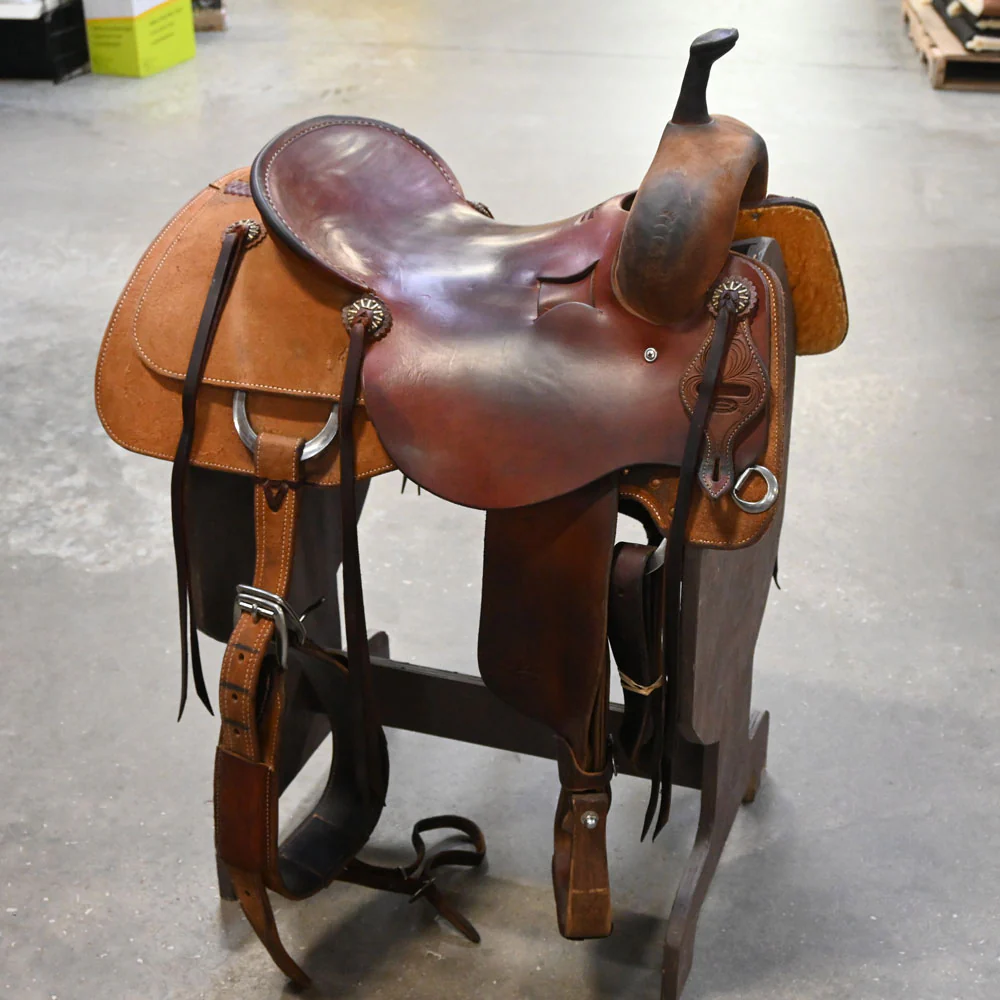 Do you  know what tree is in the 16.5" USED JEFF SMITH CUTTING SADDLE? What is the length of the skirt?