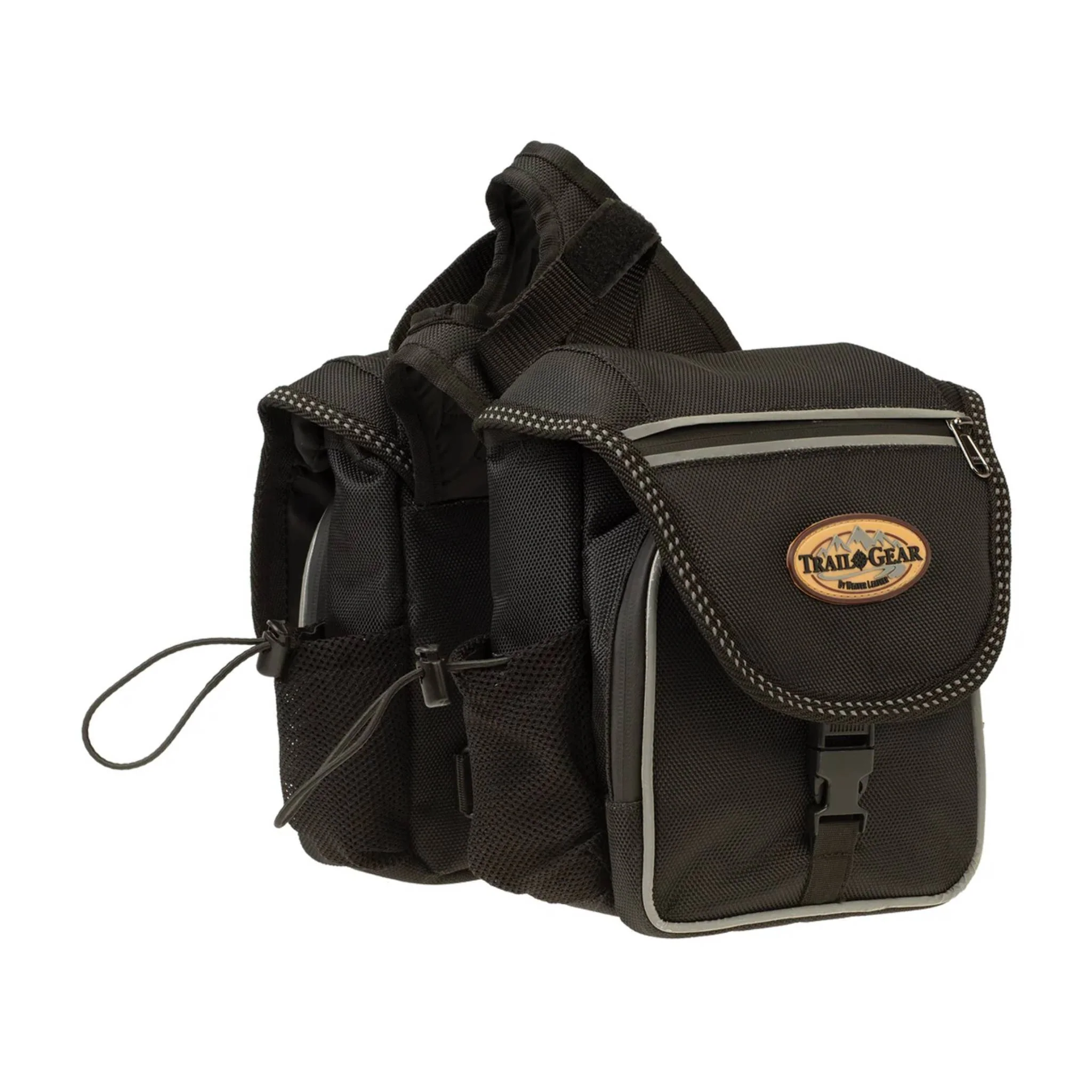 What type of pockets does the Weaver Trail Gear Pommel Bags have?
