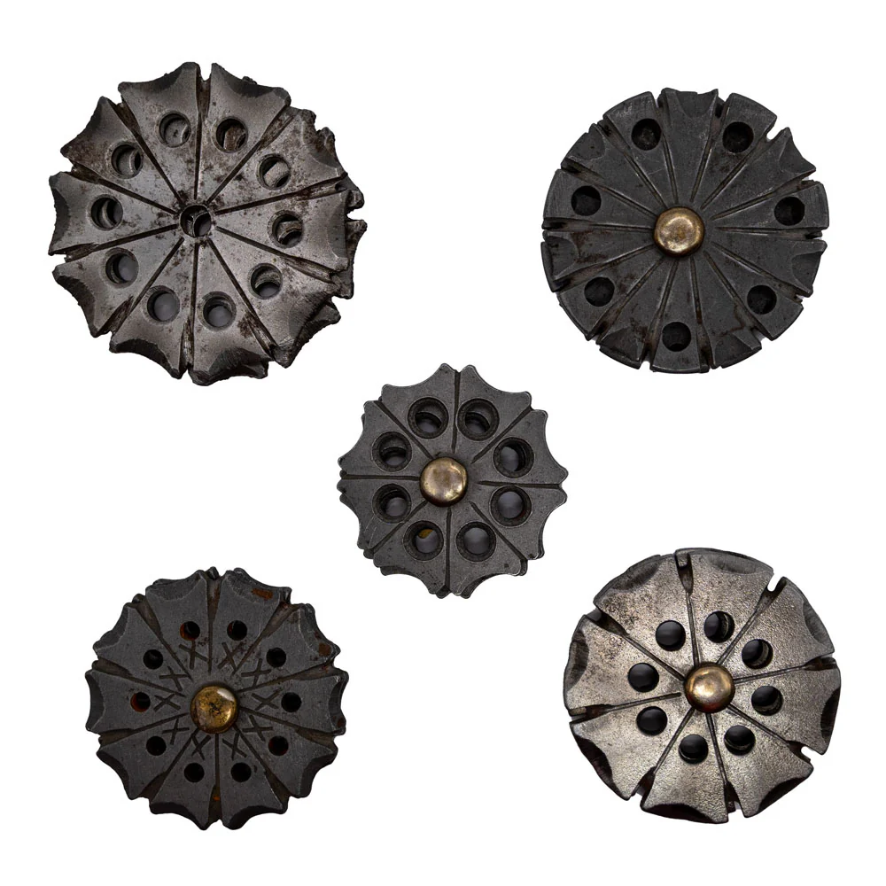 How big are the rowels in the Hand Cut Spur Rowels Denton Collection?