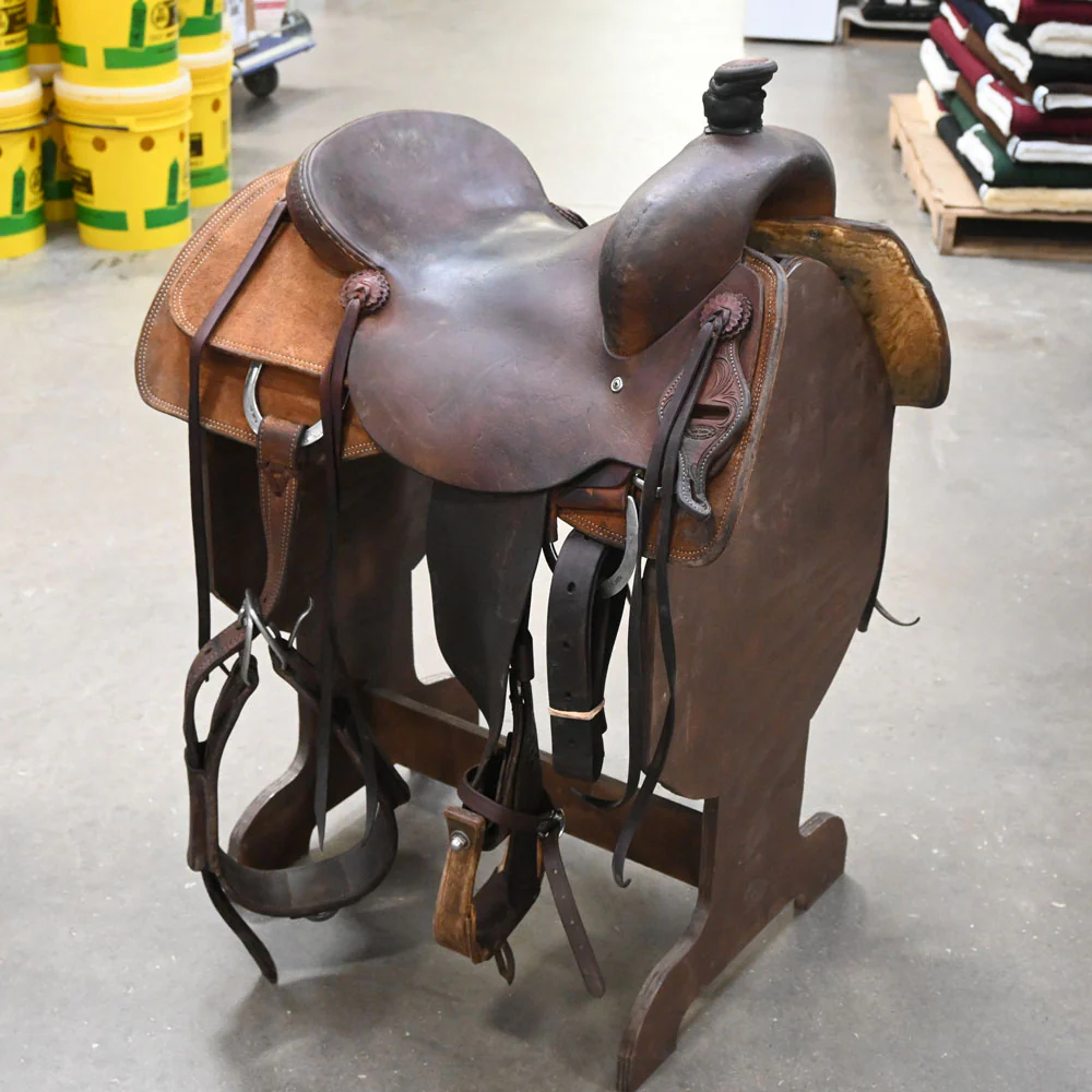 15.5" USED JEFF SMITH COW HORSE SADDLE Questions & Answers