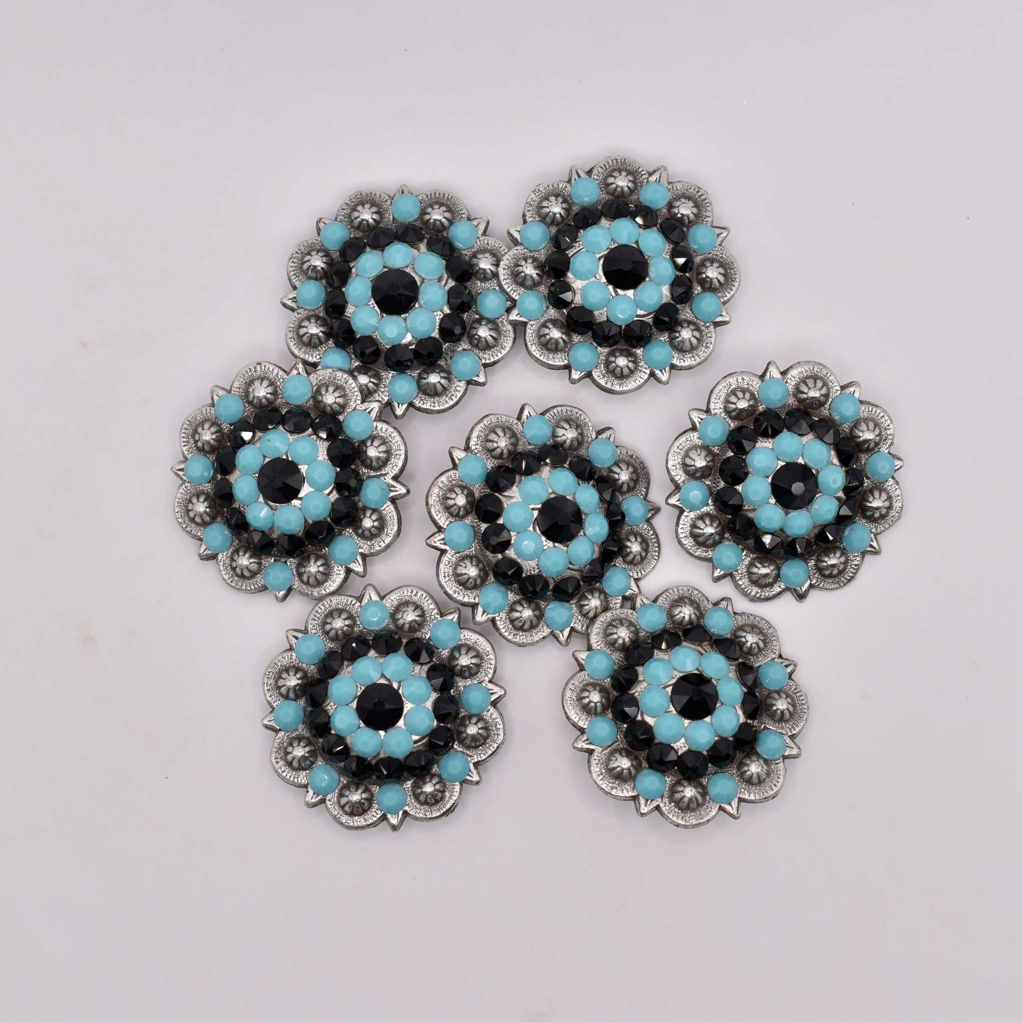 NEW Turquoise Rhinestone Concho Set of 7 Questions & Answers