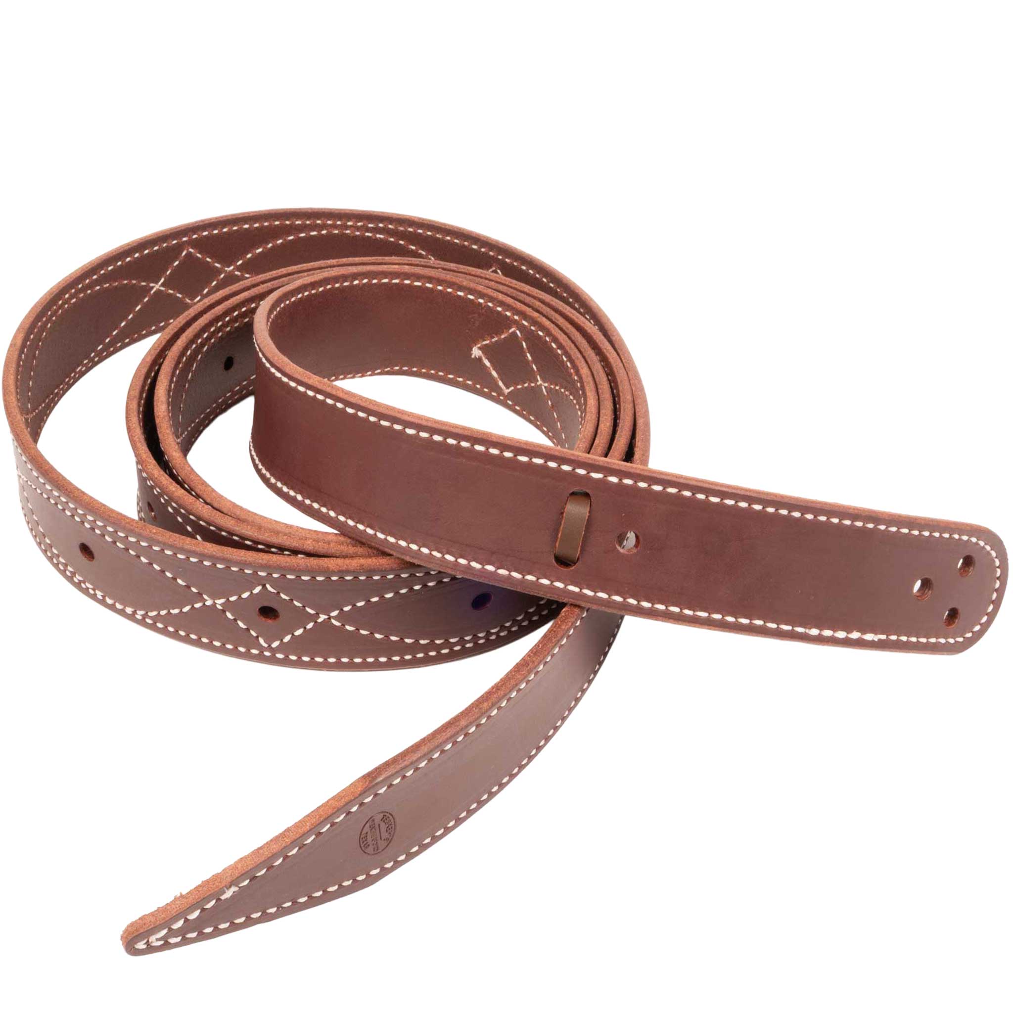 What type of leather is used for the latigo?