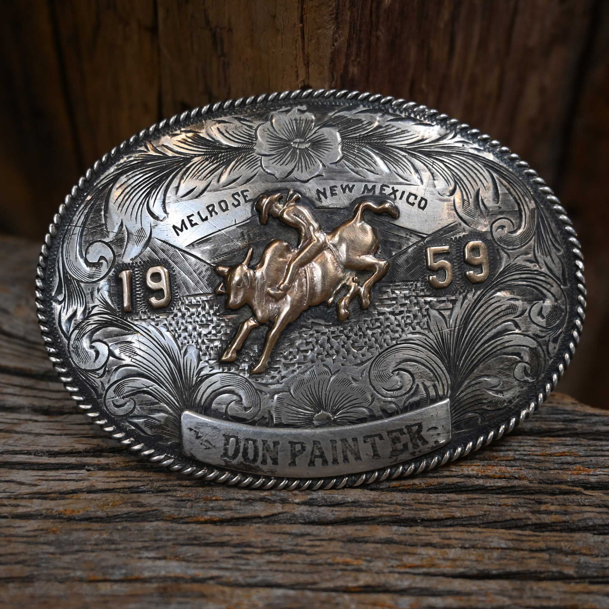 Do you know who made the 1959 Don Painter Melrose New Mexico SS & 10K Gold Trophy Buckle?