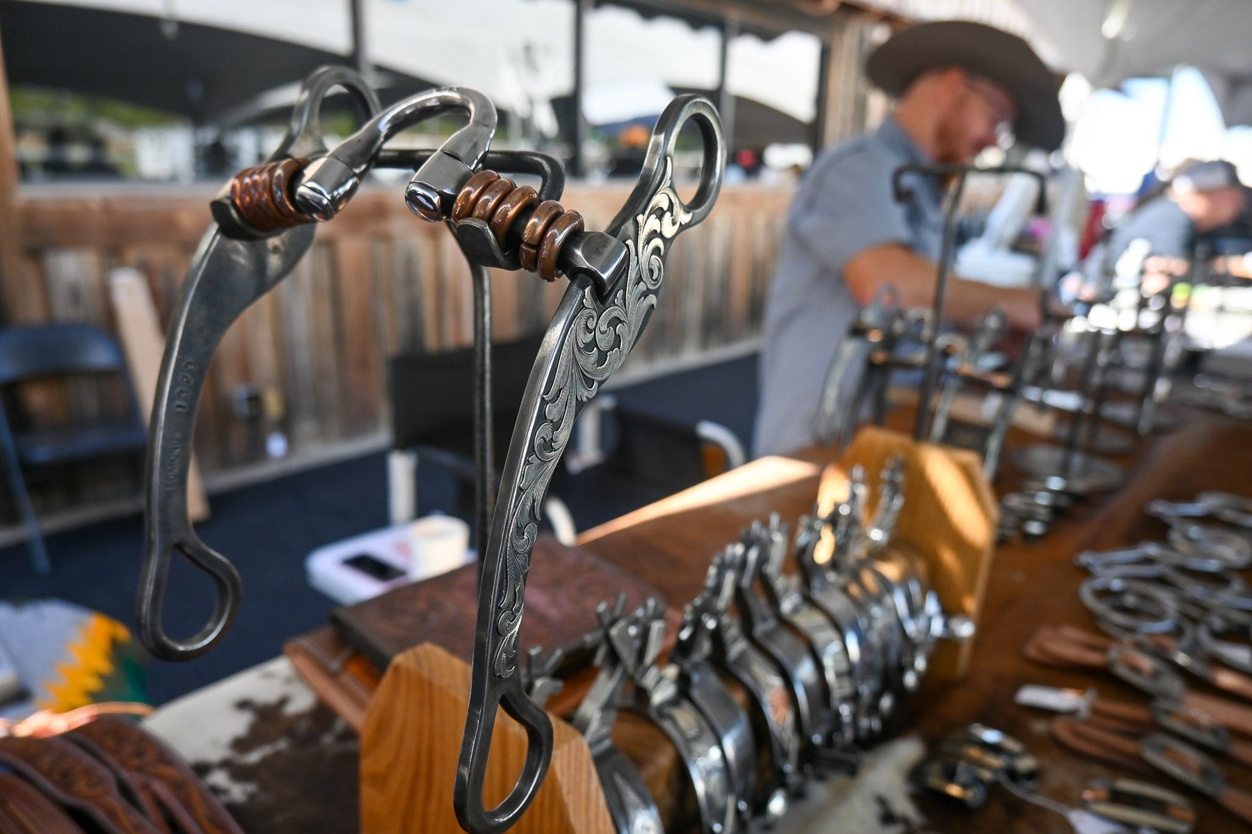 Ryan Edmonds Bit and Spur maker at Teskey's Trade Days 