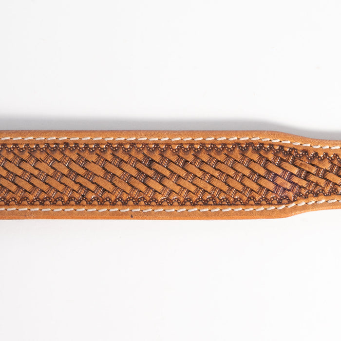 Basketweave Leather Dog Collar