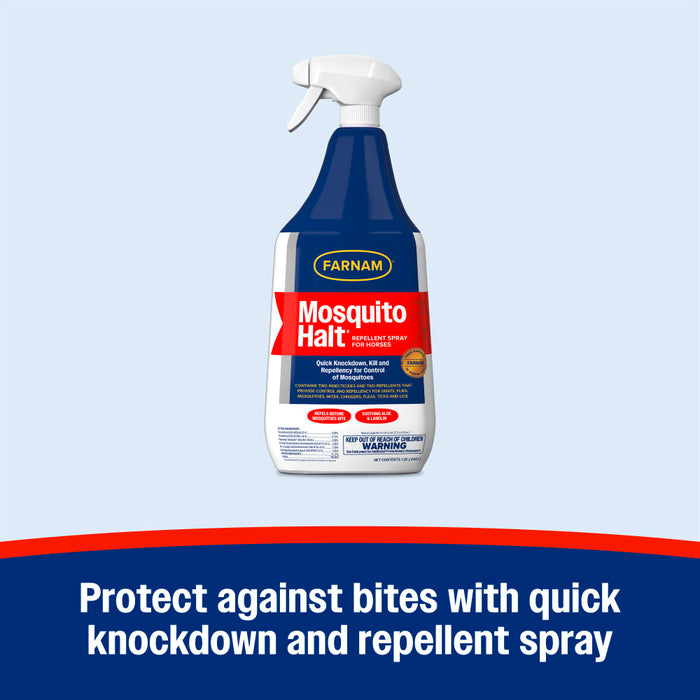 Farnam Mosquito Halt® Repellent Spray for Horses Equine - Fly & Insect Control Farnam