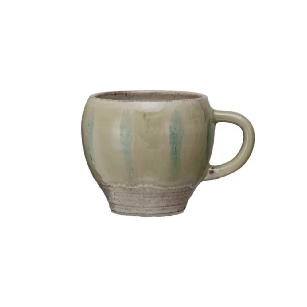 12 oz. Hand-Painted Stoneware Mug - Cream HOME & GIFTS - Tabletop + Kitchen - Drinkware + Glassware Creative Co-Op   