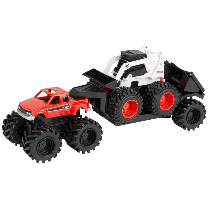 Bobcat Truck Trailer and Skid Steer Playset - Monster Treads Collection
