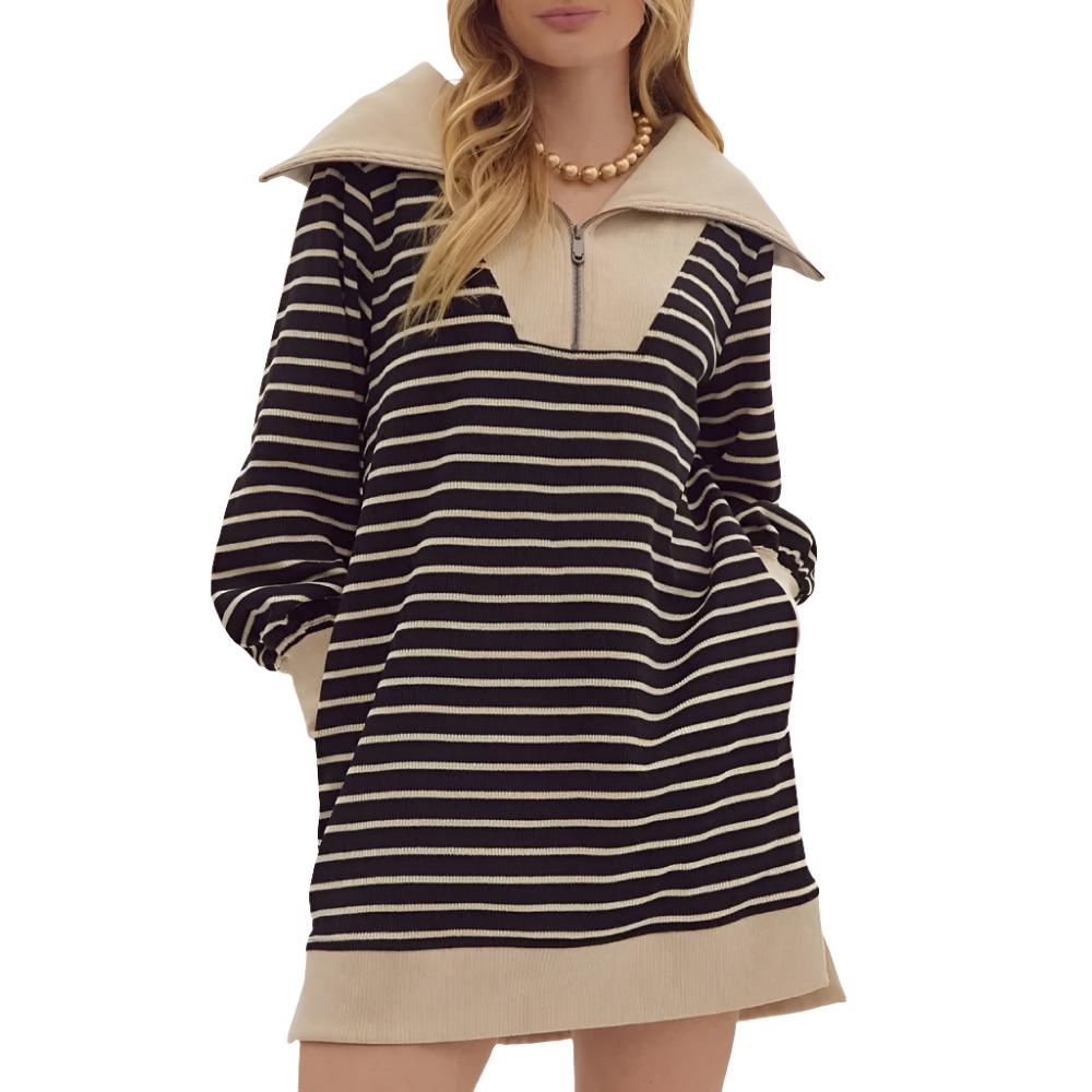 Striped Mini Dress WOMEN - Clothing - Dresses Entro   