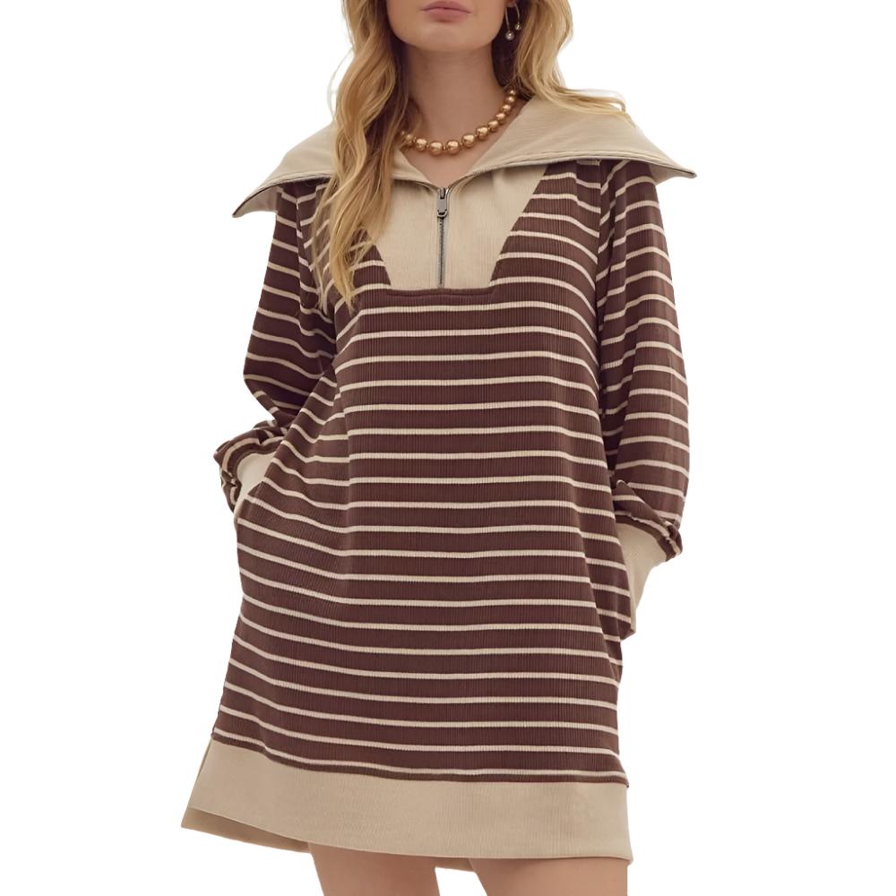 Striped Mini Dress WOMEN - Clothing - Dresses Entro   