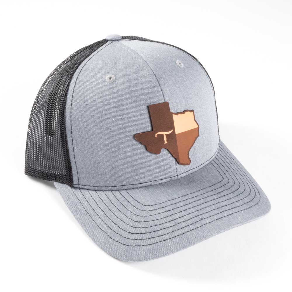 Teskey's TX Leather Patch Cap - Heather Grey/Black TESKEY'S GEAR - Baseball Caps RICHARDSON   