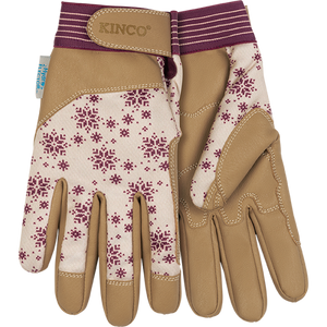 Kinco Women's Hydroflector Lined Water Resistant Cream Synthetic With Pull Strap For the Rancher - Gloves Kinco Small  