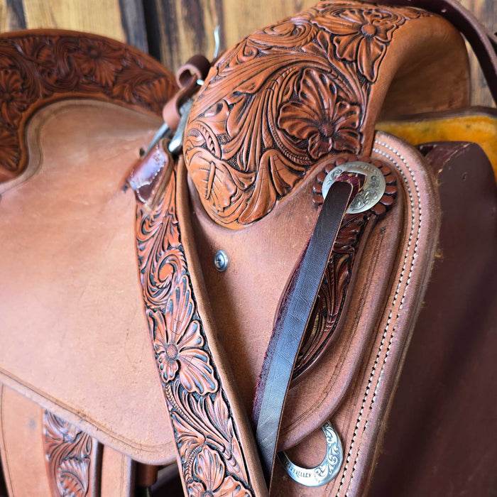 14" DAVID HASLERIG HOGG TREE TEAM ROPING SADDLE