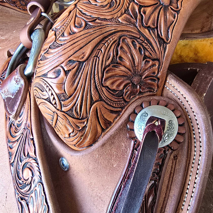 14" DAVID HASLERIG HOGG TREE TEAM ROPING SADDLE