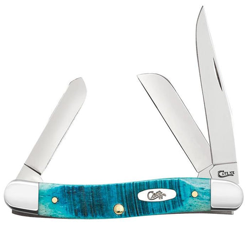 Sawcut Jig Caribbean Blue Bone Medium Stockman Knives W.R. Case   