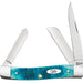Sawcut Jig Caribbean Blue Bone Medium Stockman Knives W.R. Case   
