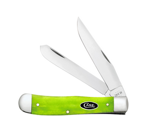 Green Apple Smooth Bone Trapper Knives Case   