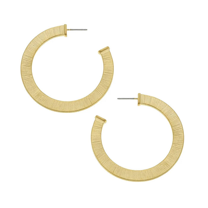 Textured Gold Hoop Earrings