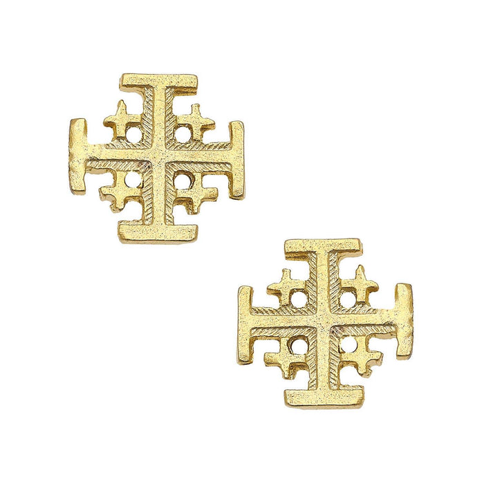 Multi Cross Gold Stud Earrings