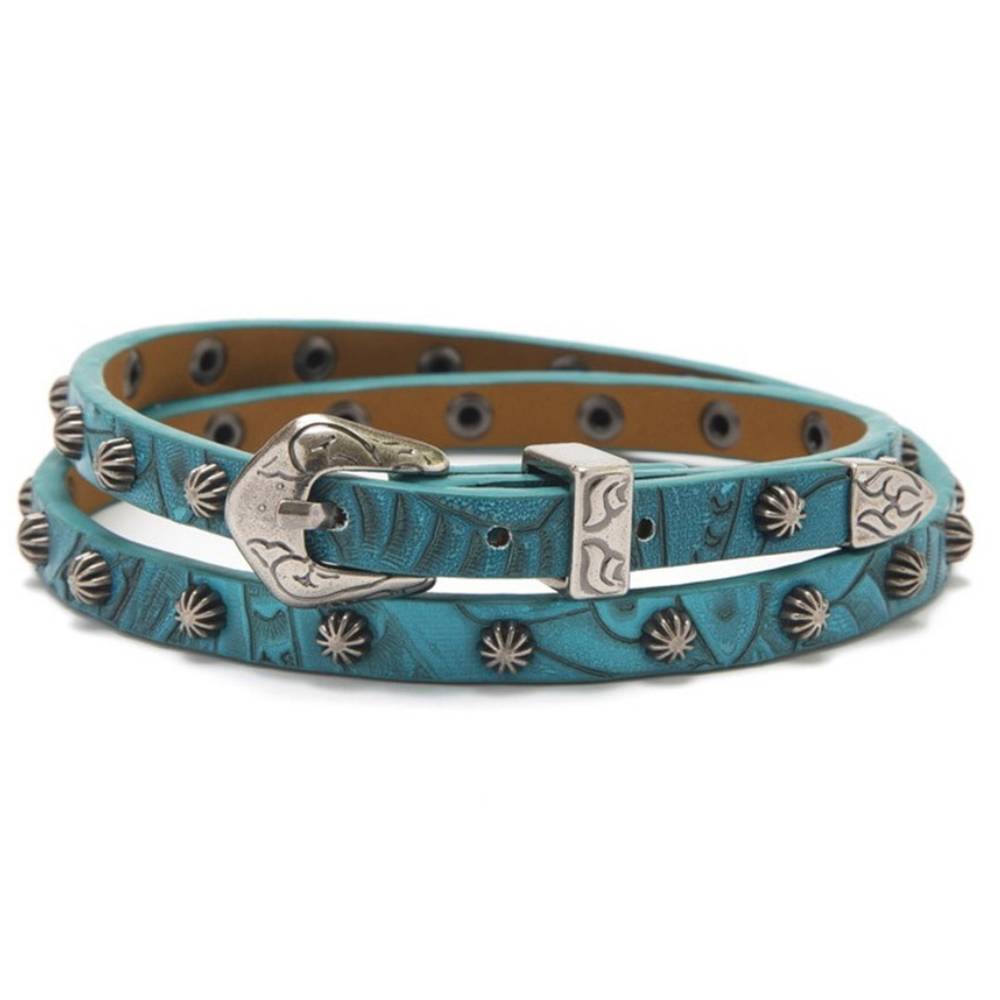 3D Turquoise Floral Embossed Hatband