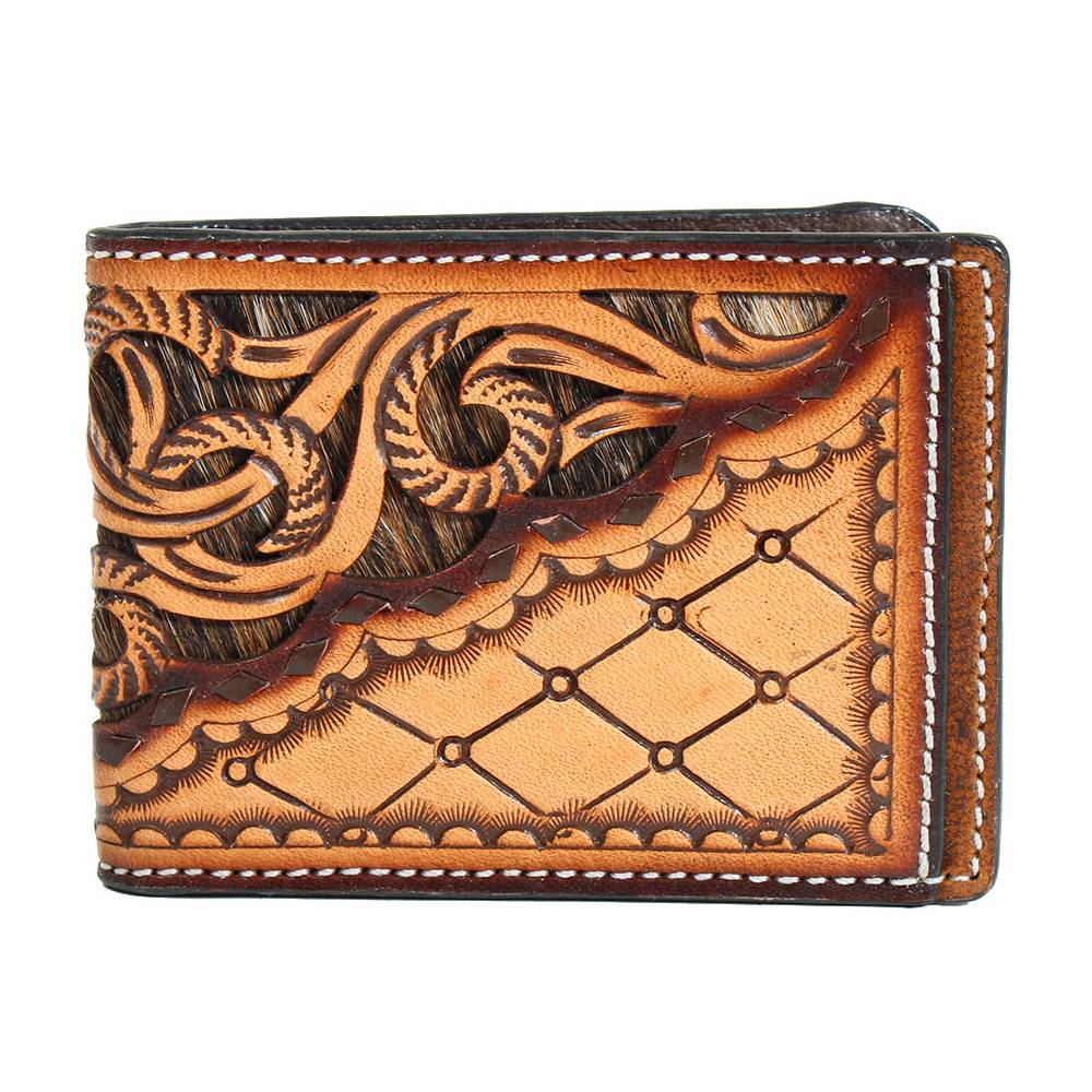 3D Calf Hair Tooled Bifold Money Clip MEN - Accessories - Wallets & Money Clips M&F Western Products   