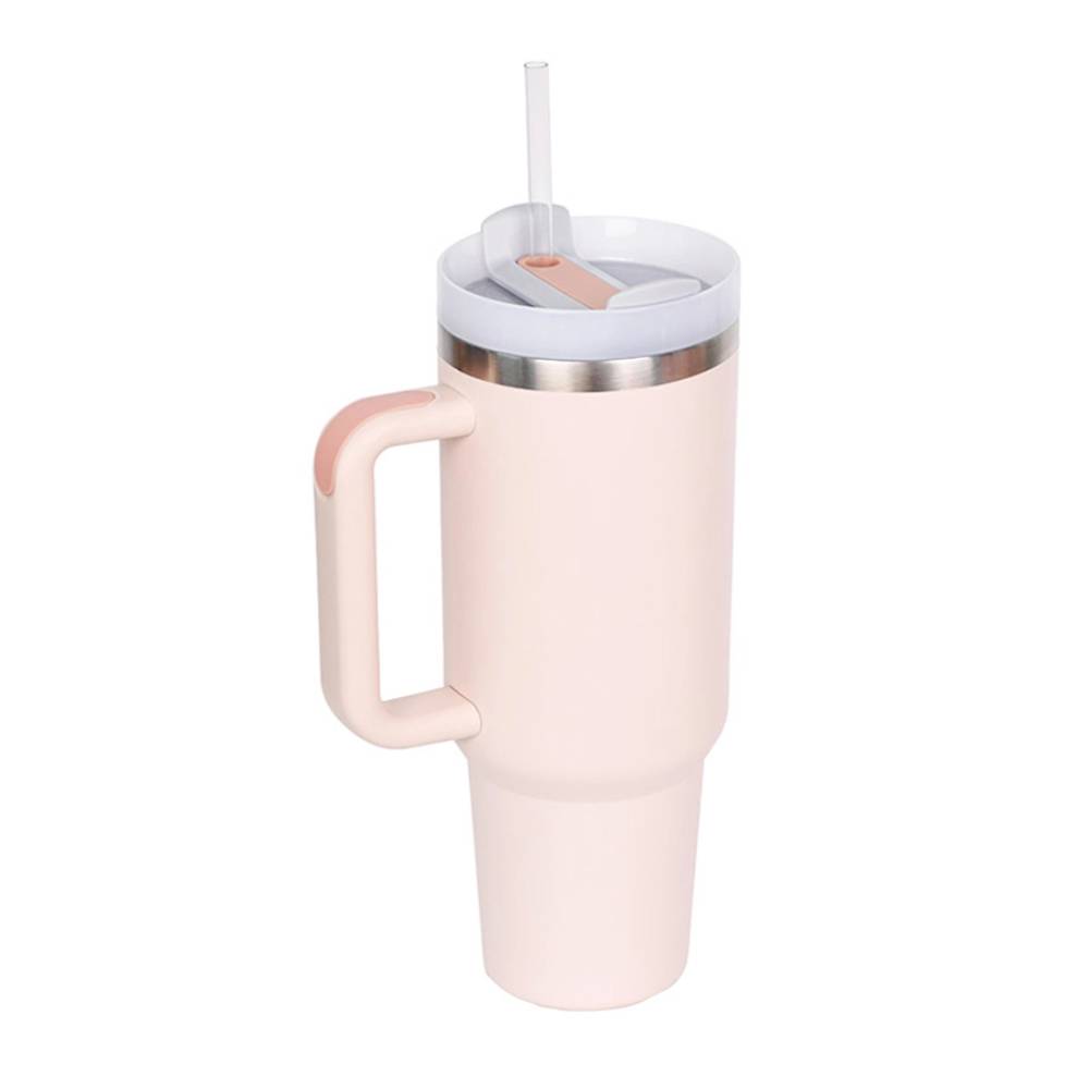 40oz Stainless Steel Tumbler - Solid Light Pink
