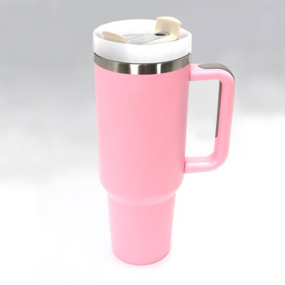40oz Stainless Steel Tumbler - Solid Pink