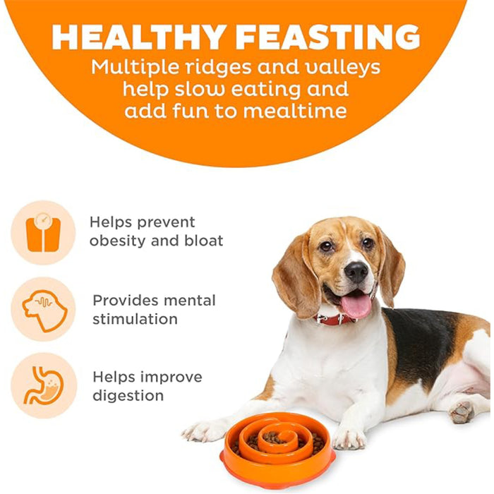 Outward Hound Orange Swirl Fun Feeder Dog Bowl Pets - Feeding & Watering Outwardhound
