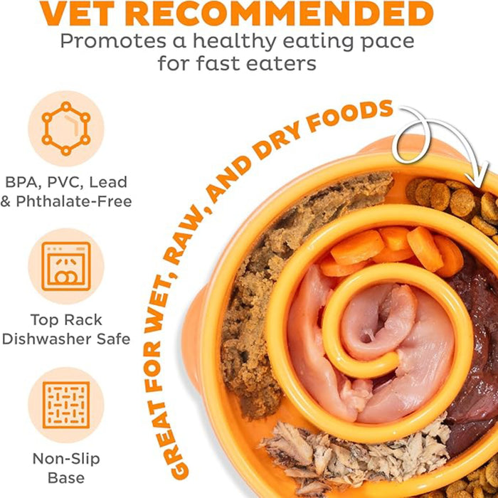 Outward Hound Orange Swirl Fun Feeder Dog Bowl Pets - Feeding & Watering Outwardhound