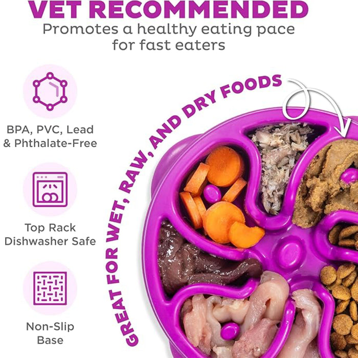 Outward Hound Purple Flower Fun Feeder Dog Bowl Pets - Feeding & Watering Outwardhound
