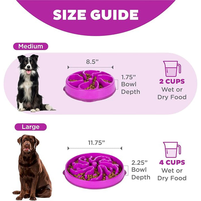 Outward Hound Purple Flower Fun Feeder Dog Bowl Pets - Feeding & Watering Outwardhound