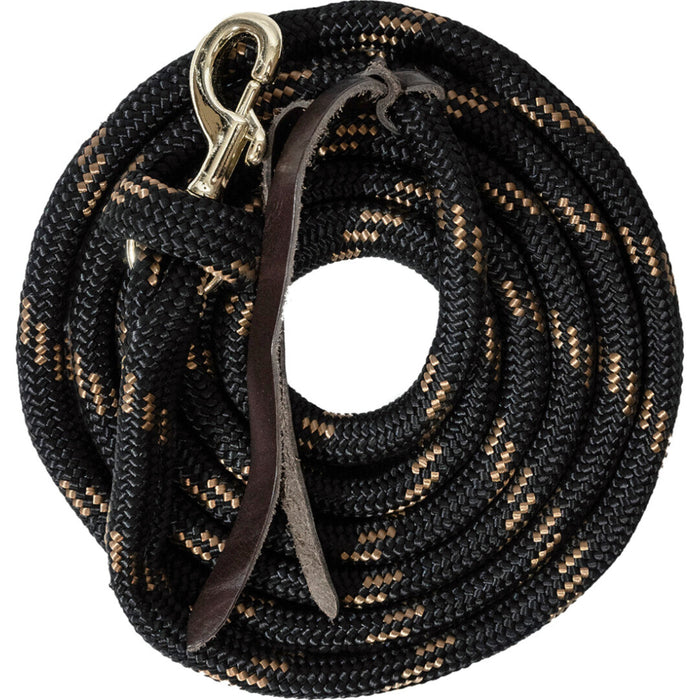 Poly Cowboy Lead Rope Tack - Halters & Leads Mustang Black/Tan