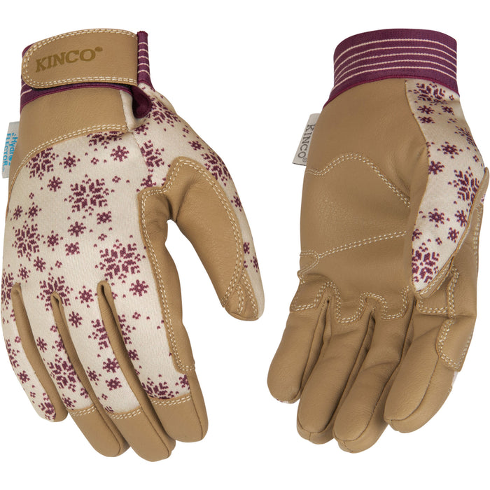 Kinco Women's Hydroflector Lined Water Resistant Cream Synthetic w/ Pull Strap For the Rider - Gloves Kinco