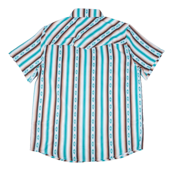 Rock & Roll Denim Men's Tek Ripstop Aztec Stripe Pearl Snap Shirt
