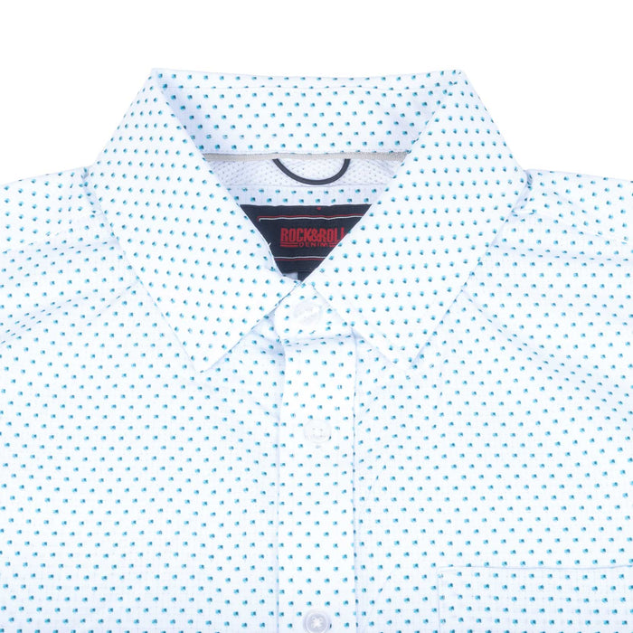 Rock & Roll Denim Men's Tek Mesh Mini Geo Print Button Down Shirt