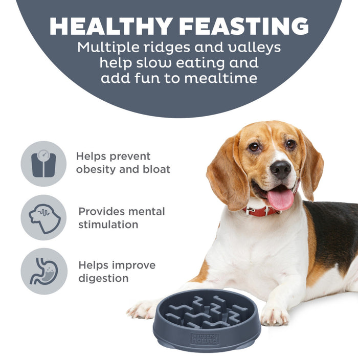Outward Hound Charcoal Notch Fun Feeder Dog Bowl Pets - Feeding & Watering Outwardhound