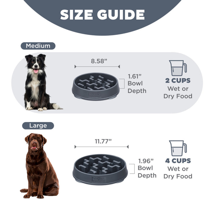 Outward Hound Charcoal Notch Fun Feeder Dog Bowl Pets - Feeding & Watering Outwardhound