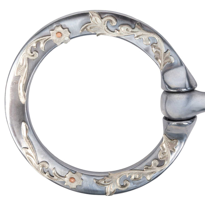 Formay Flat Ring Snaffle w/Floral Trim Bit