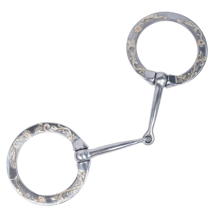 Formay Flat Ring Snaffle w/Floral Trim Bit