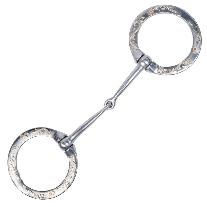 Formay Flat Ring Snaffle w/Floral Trim Bit
