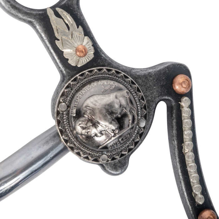 Cowboy Tack Buffalo Coin Hinged Port Bit