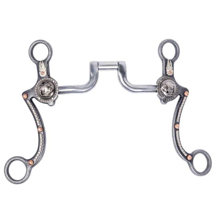 Cowboy Tack Buffalo Coin Hinged Port Bit