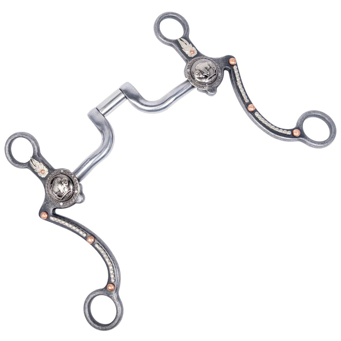 Cowboy Tack Buffalo Coin Hinged Port Bit