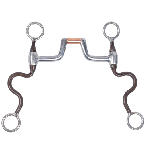 Formay Browned Iron Copper Roller Hinged Port Bit Tack - Bits Formay